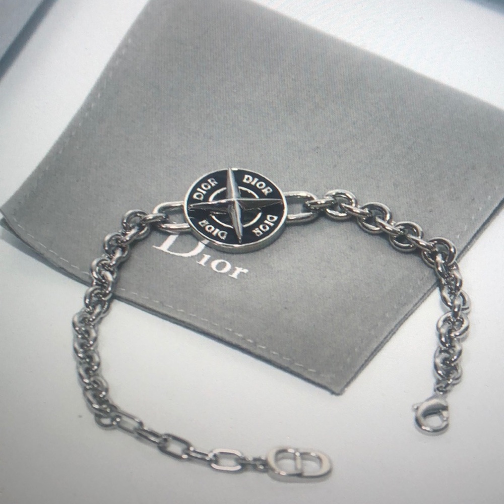 Dior Silver Star and Round Charm bracelet